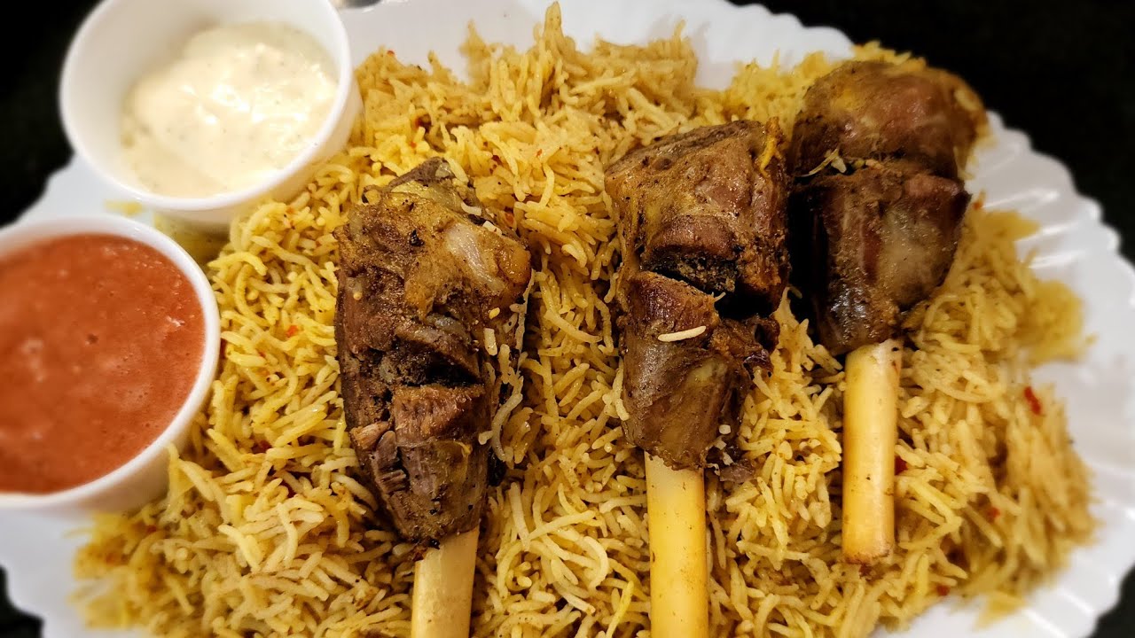 Mutton Mandi/ Without steam & Without Oven / Restaurant style with tomato chutney & garlic souces
