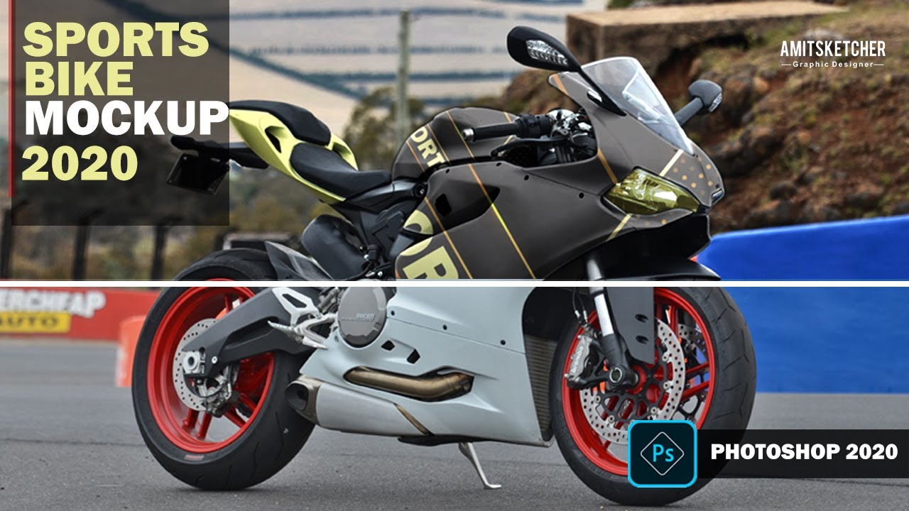Sports bike mockup Photoshop Tutorial