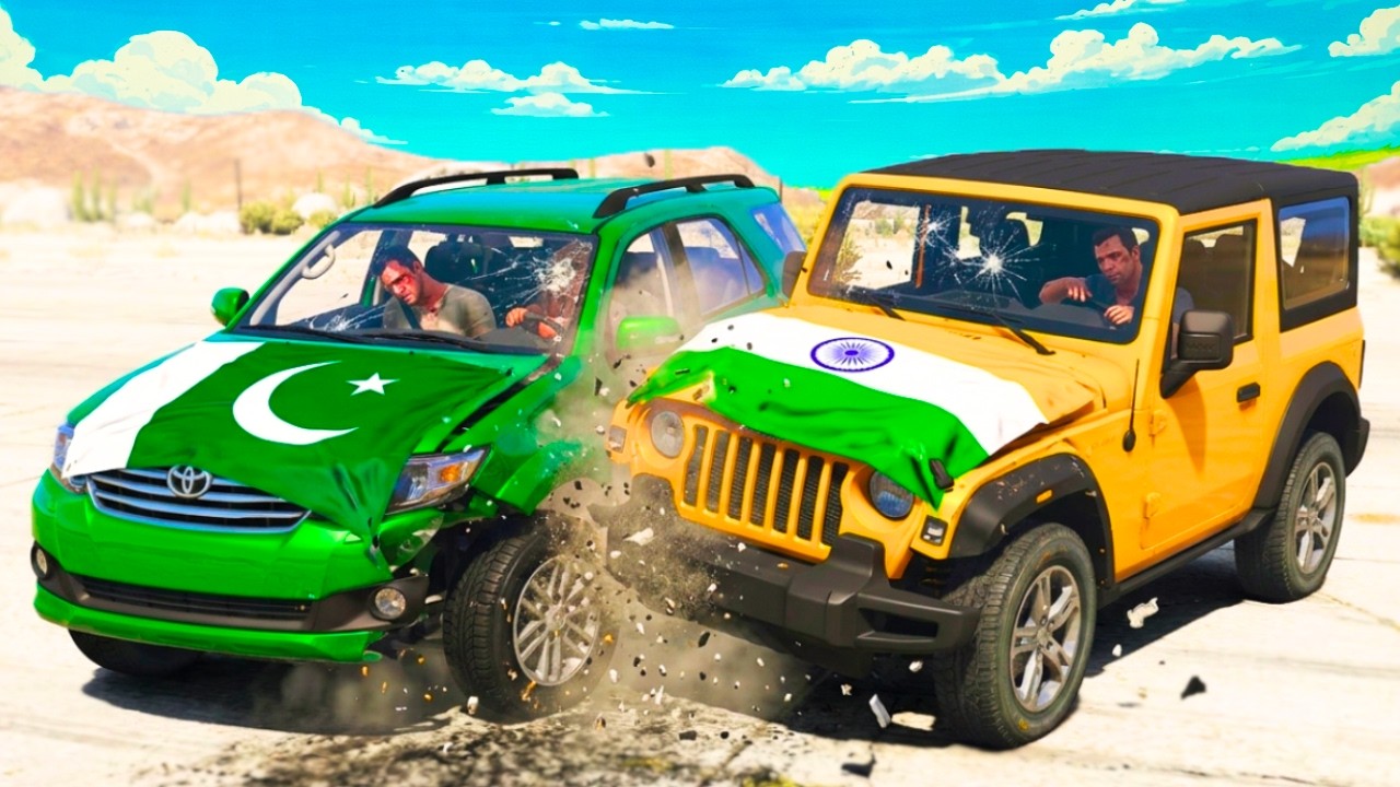 GTA 5: Indian vs Pakistani Cars Extreme Crash Test | GTA 5 MODS #gta5 #gtav #gta5hindi