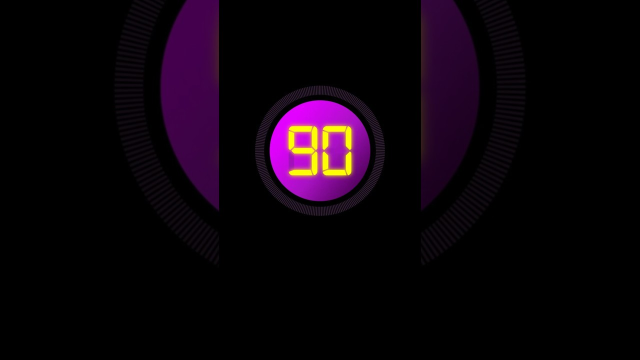 90 Second Countdown Timer with clock Ticking sound & Finish alarm beep #timer #clock #countdown
