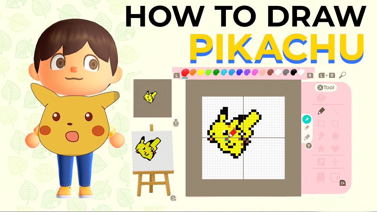 HOW TO DRAW PIKACHU | Custom Design Drawing Pokemon | Animal Crossings New Horizons | AC