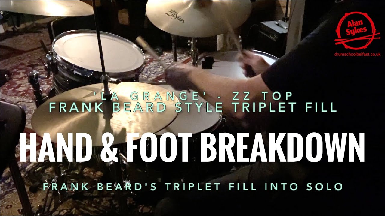 Frank Beard Triplet Fill into solo in ZZ Top's  'La Grange' - Hand & Foot Breakdown.