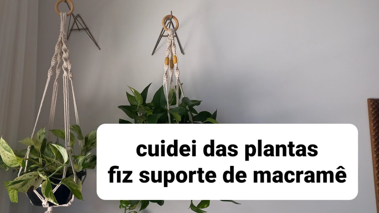 Fiz suporte de macramê para minhas plantas/mudei algumas de vaso.
