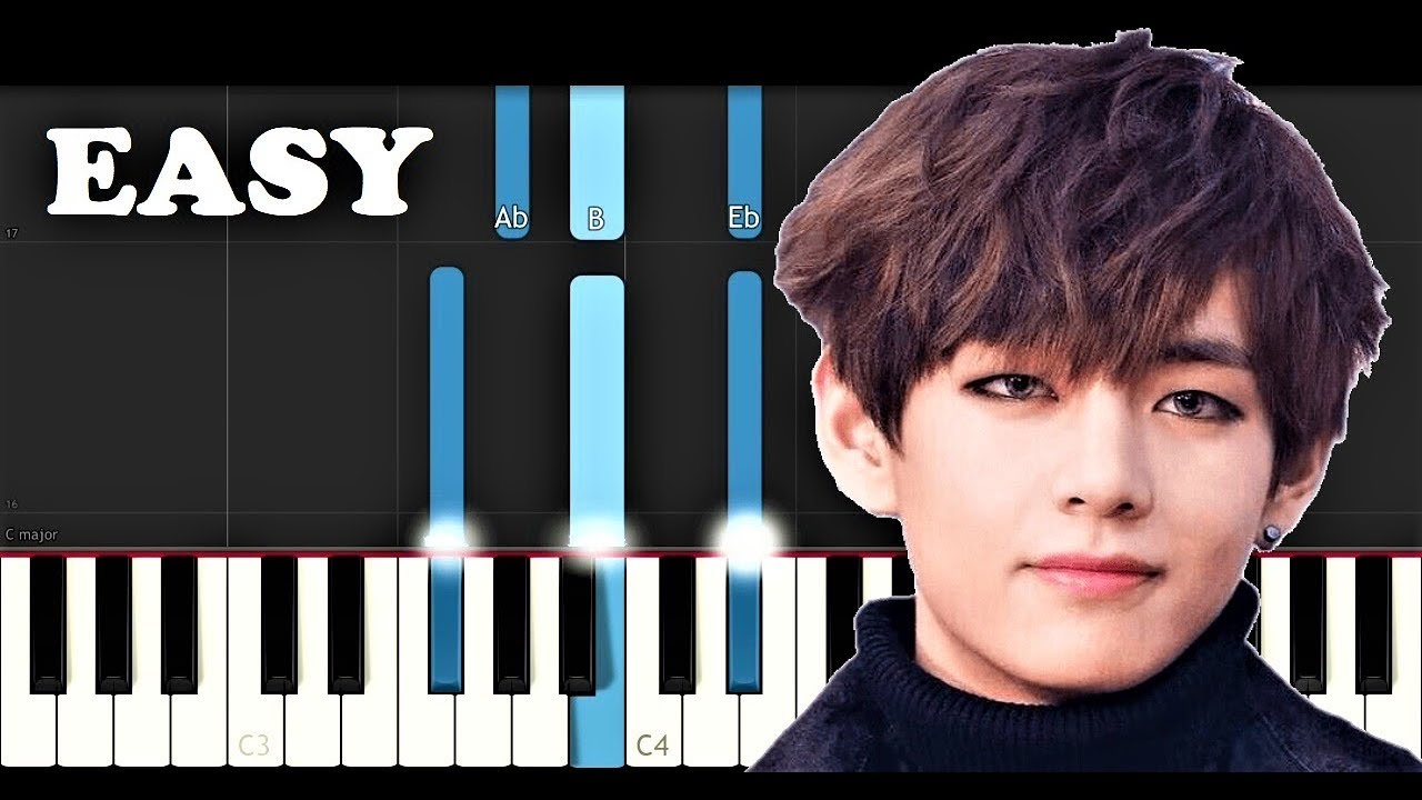 BTS V - Scenery (EASY Piano Tutorial)