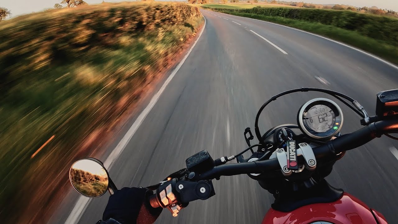 Ducati Scrambler Custom - Sunset ride  |  POV [4K]