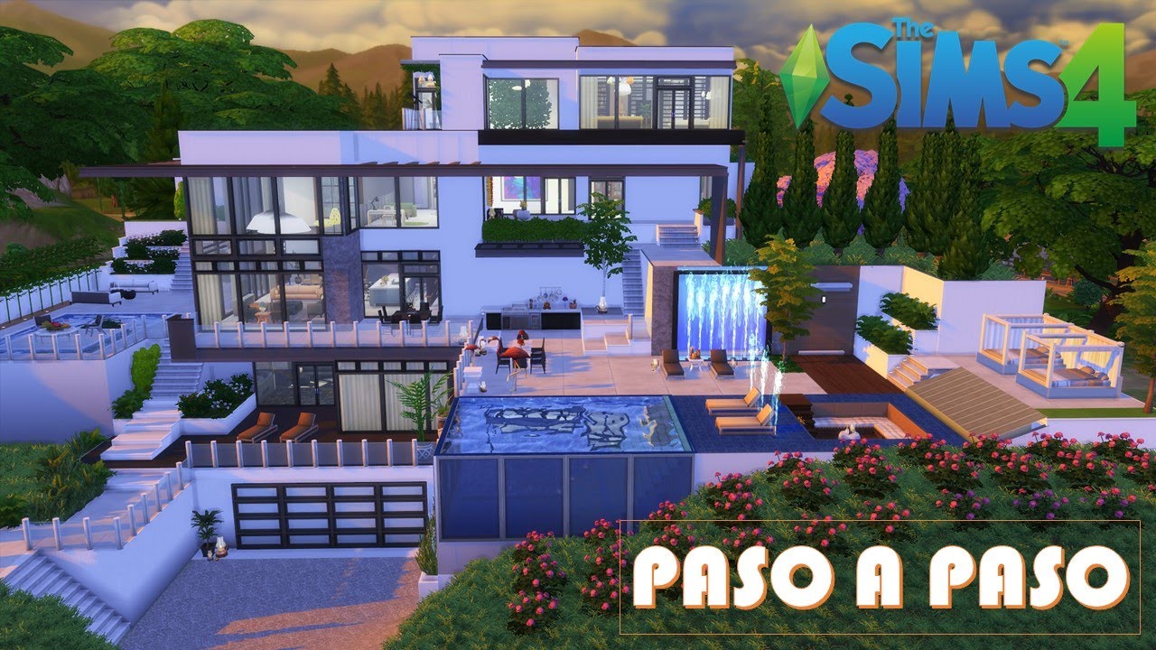 CASA MODERNA CON PISCINA | THE SIMS 4 | JUEGO BASE |