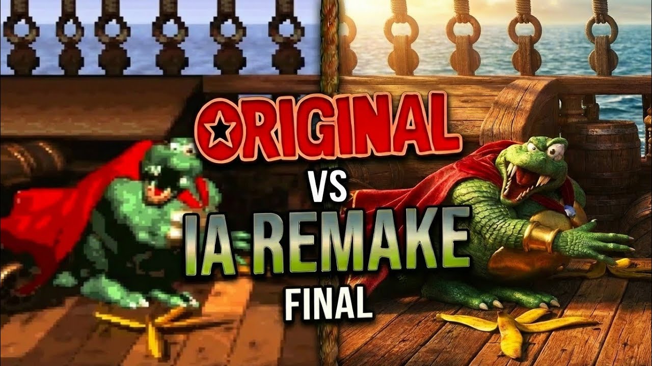 Donkey Kong Country — Gangplank Galleon | Original vs IA Remake (Parte 3 — Final)
