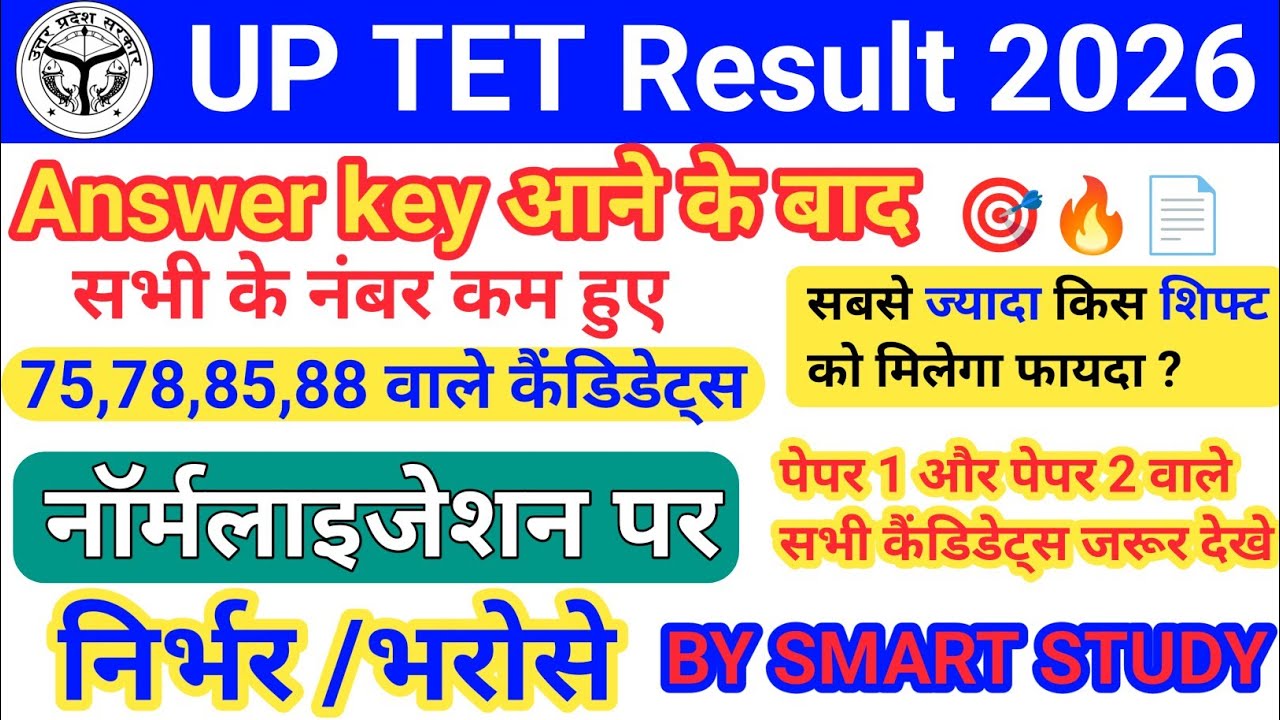 UP TET Answer Key 2026 | Result से पहले जान लें Normalization का पूरा Process। Paper 1 & Paper 2 |