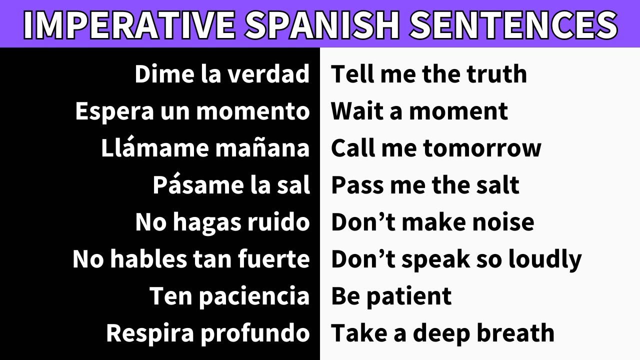 Useful imperative sentences in Spanish