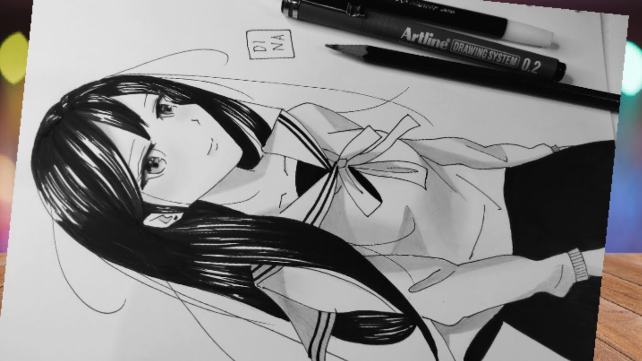 How to draw Anime Girl Easily #drawanime #manga #japananime #drawing