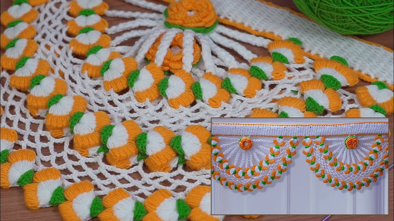 बेहद ही सुंदर तोरन डिज़ाइन #Amazing😍 round shaped toran design #knitting #crochet door hanging
