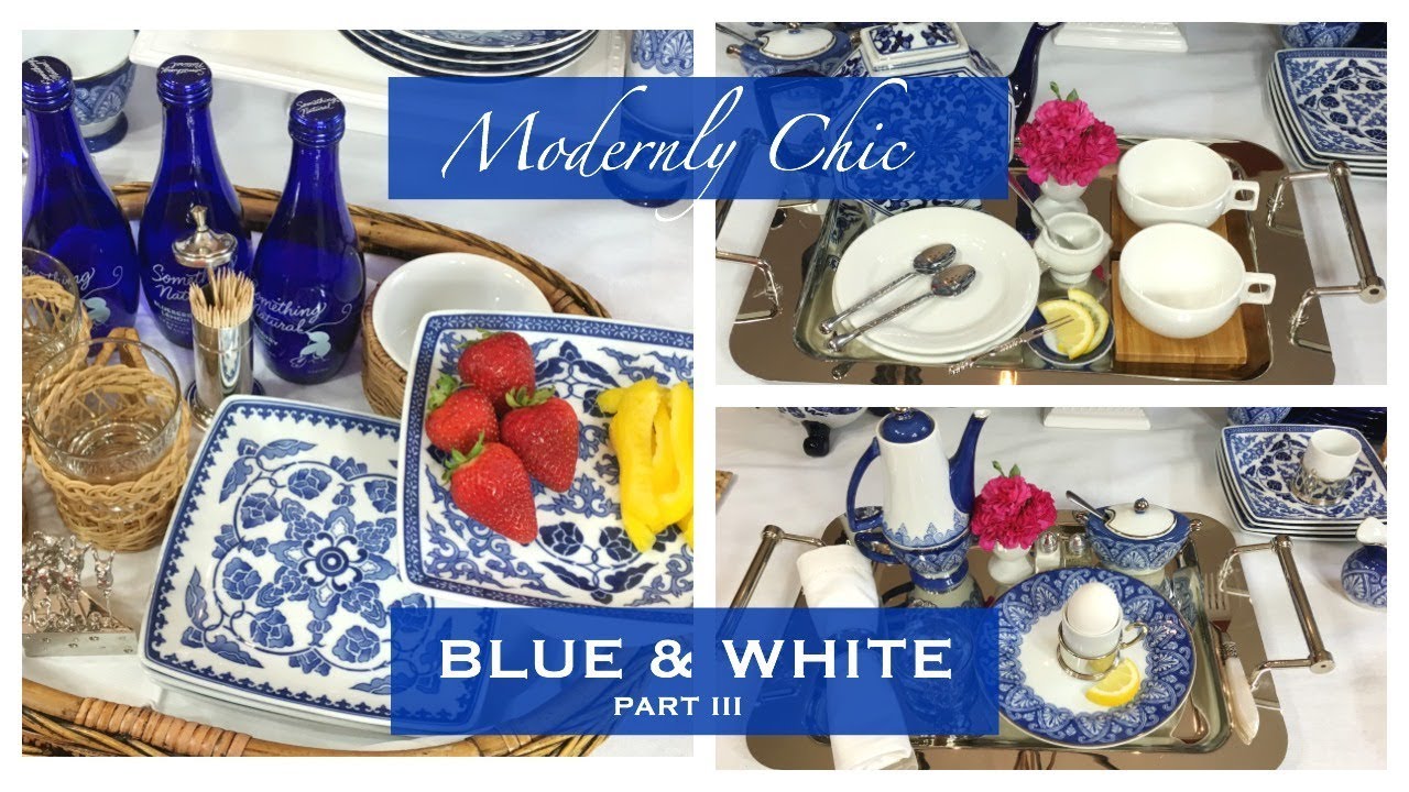 Tablescape Ideas Using Thrifted and Goodwill Items Modernly Chic Blue & White Part 3