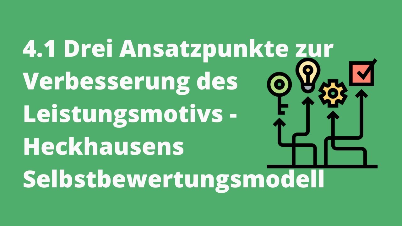 Motivation und Unterricht: 4.1 Wie man das Leistungsmotiv verbessert - Das Selbstbewertungsmodell