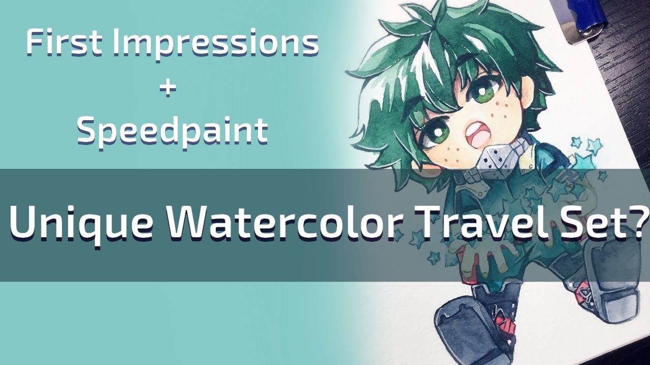 Unique Watercolor Travel Set? Superior Watercolors First Impressions + Speedpaint