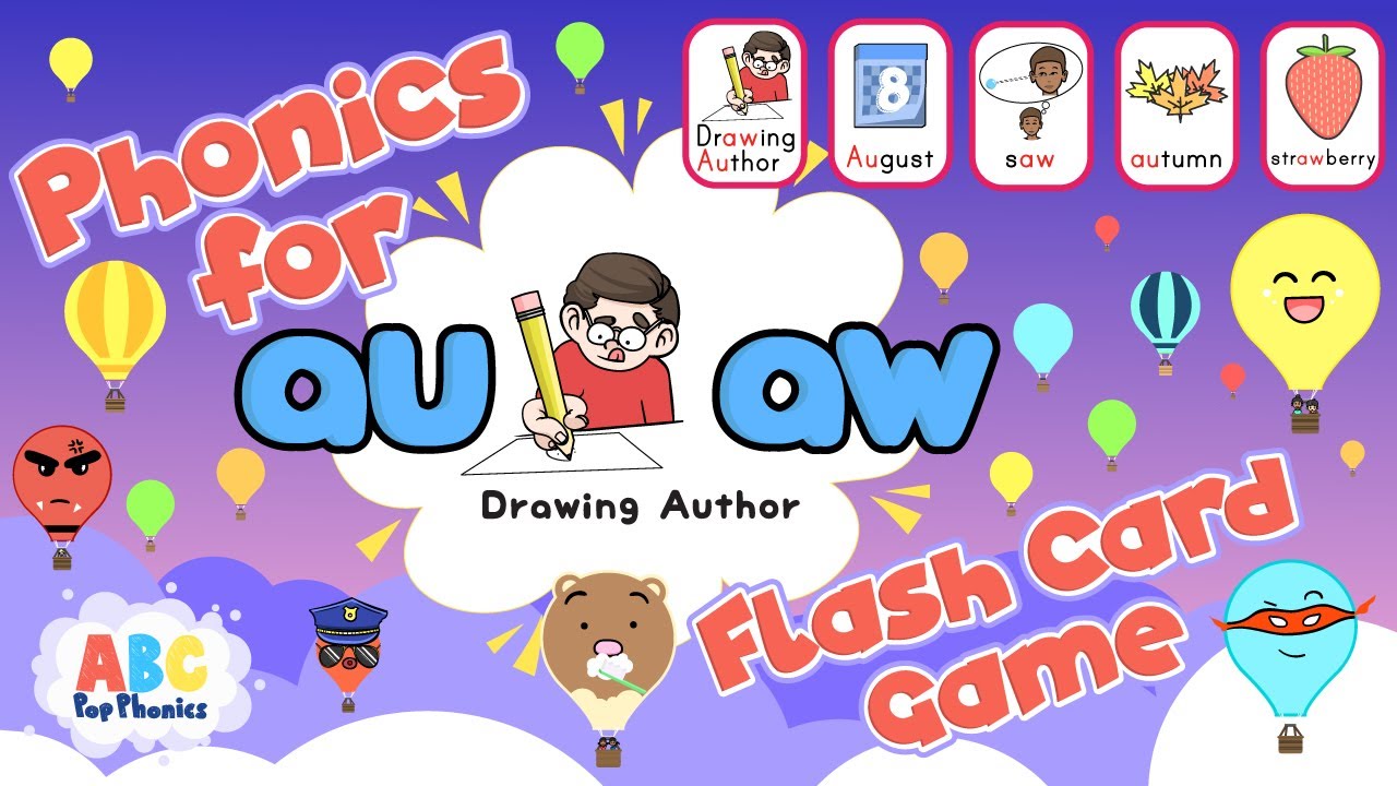 Complete Phonics 3 (Pages 45-46): AU & AW Blends | Flashcard Game | ESL Phonics Review