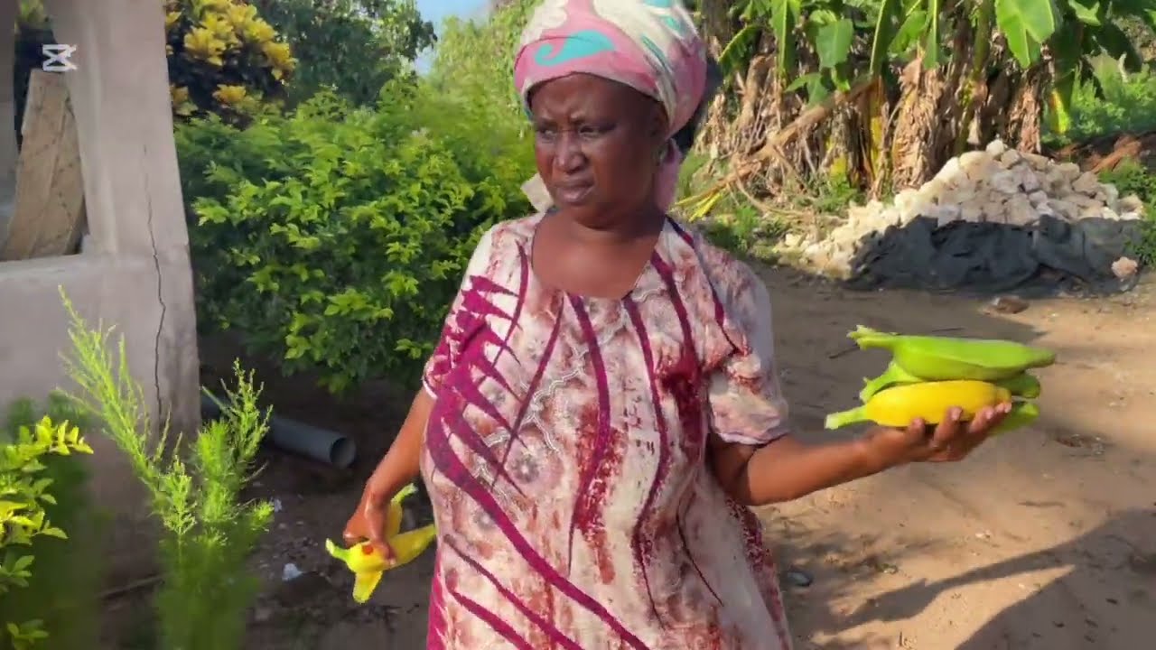 Strong African Mum Cooks For Her Family Fresh Food From The Farm For Dinner 