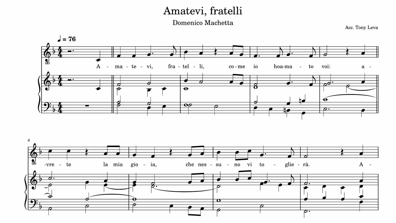 ACCOMPAGNAMENTI ORGANISTICI = 8) Amatevi fratelli (D. Machetta)