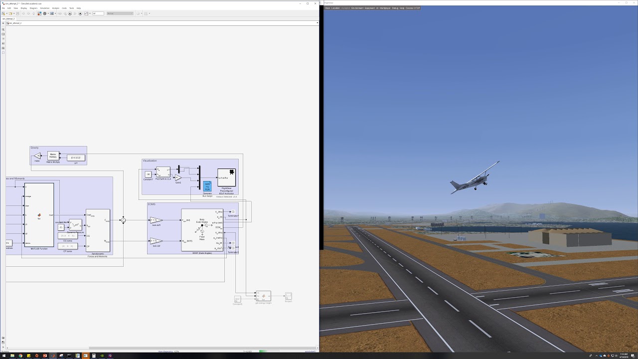 6DOF Simulation using AVL and Aerospace Blockset