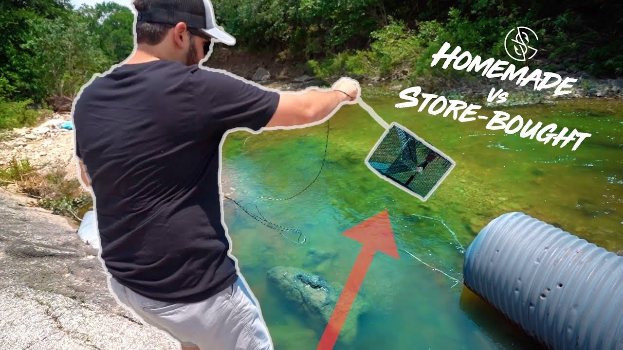 CLEAR CREEK HOMEMADE vs STORE BOUGHT FISH TRAP!