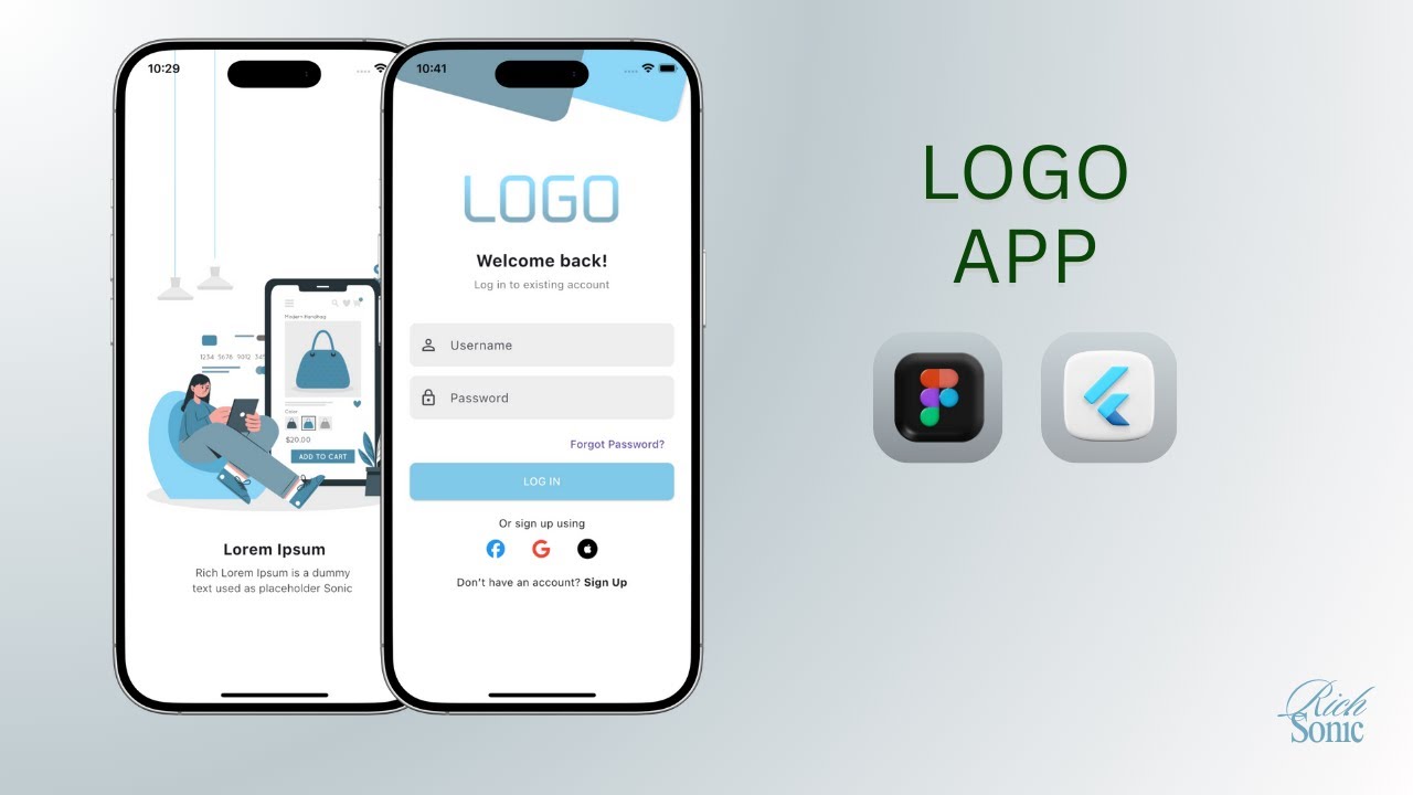 Flutter Figma | Logo Simple Login App برمجة تطبيق كامل