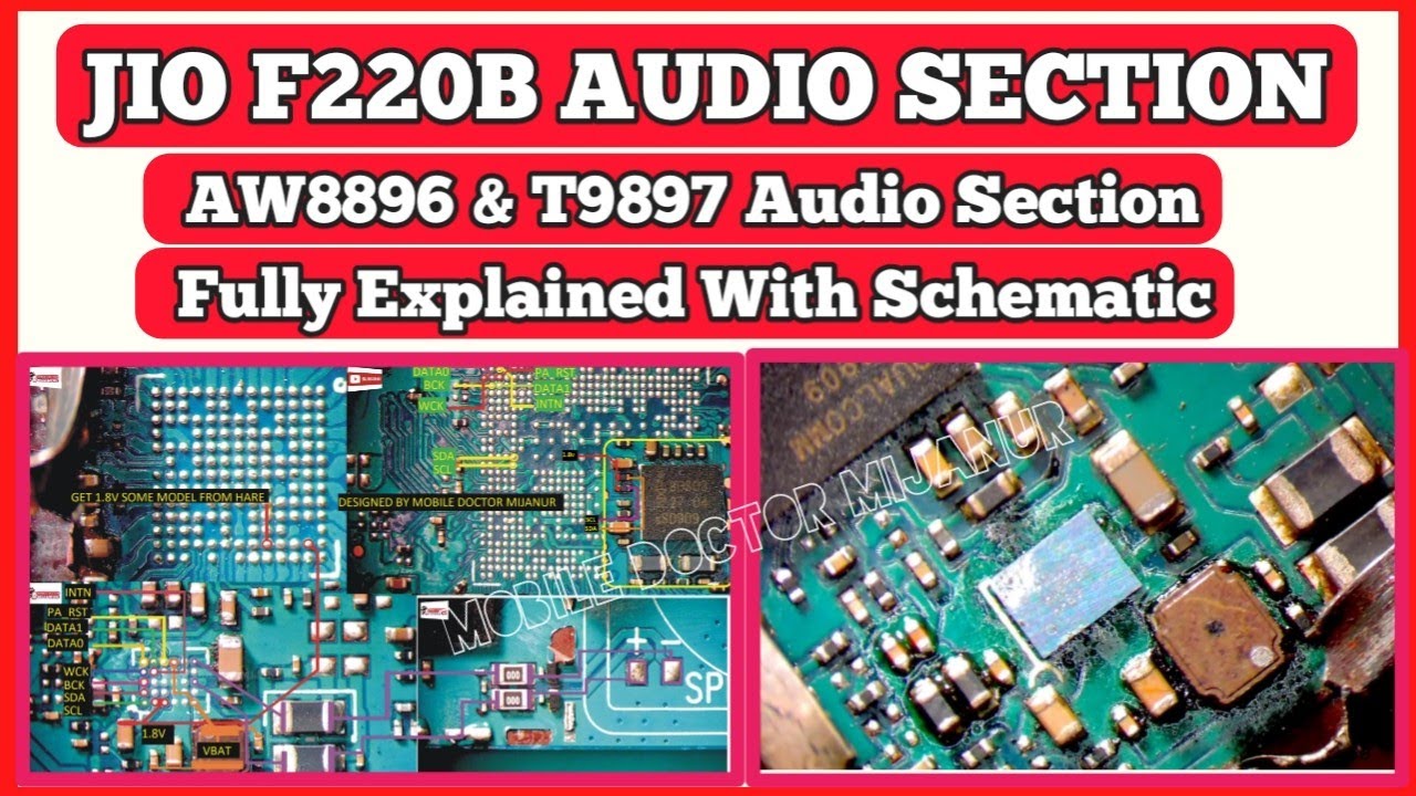 Jio F220B | T9897 | AW8896 Audio Section Fully Explained With Schematic By MOBILE DOCTOR MIJANUR