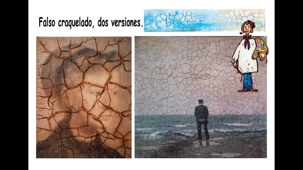 Falso craquelado,  dos versiones.