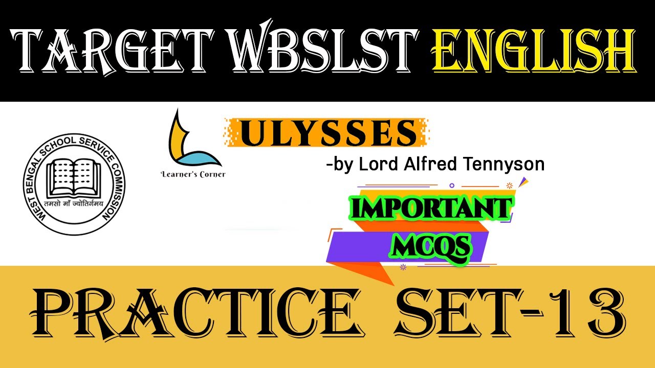 ULYSSES | LORD ALFRED TENNYSON | IMPORTANT MCQs | SLST ENGLISH MCQs | POETRY |