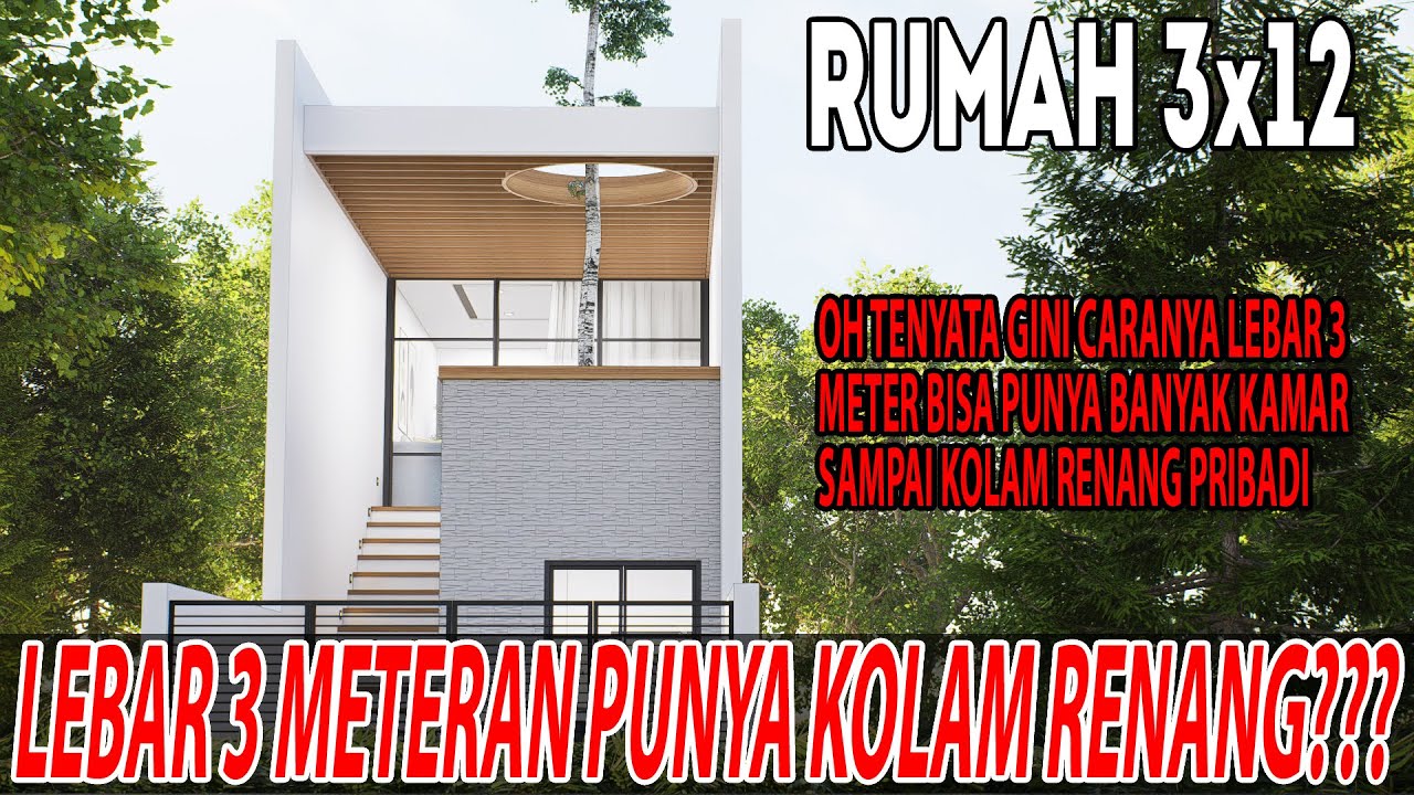 Wow rumah lebar 3 meteran punya kolam renang pribadi!