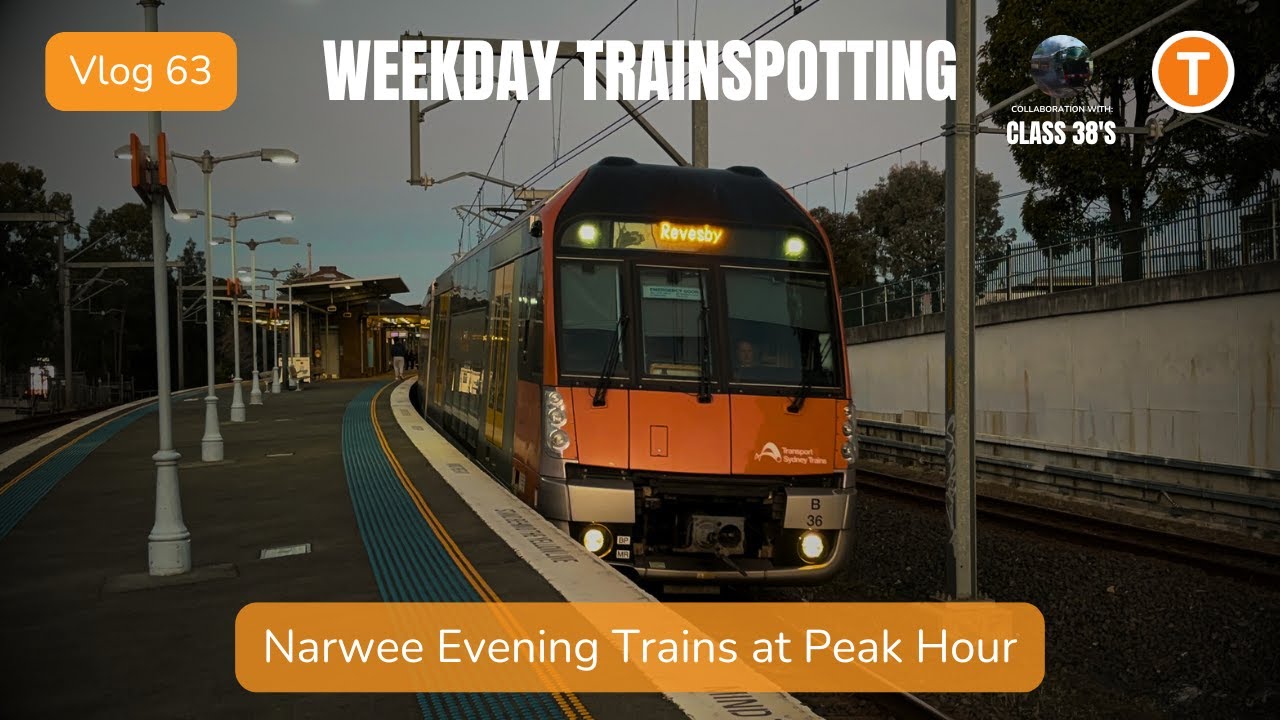 Rail Down Under Vlog 63 - Narwee Evening Trains at Peak Hour - Ft. @Class_38