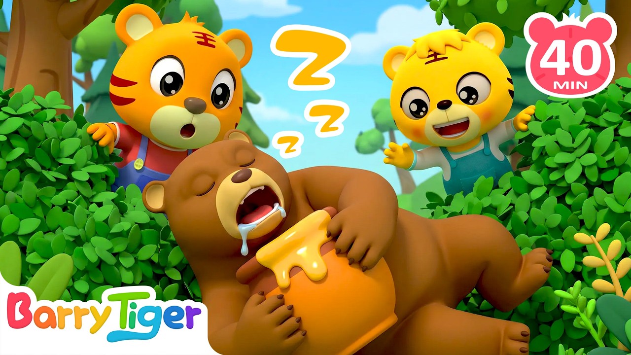 Shh...Bear's Sleeping! | Animals For Kids | Animal Songs & Nursery Rhymes | BarryTiger