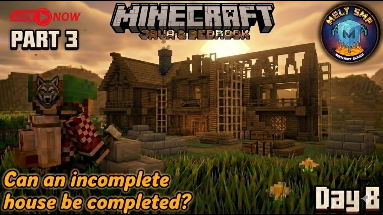 ): Finally Ghar Complete Hoga? 😍 Day 8 Survival & Building - Melt SMP | Part 3 Live