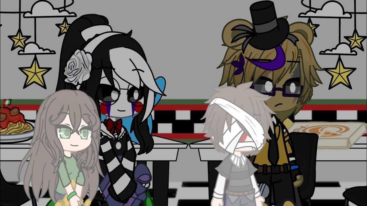 Evan.Afton(W.Golden Freddy)x(Marionette)Charlie Emily Part 2