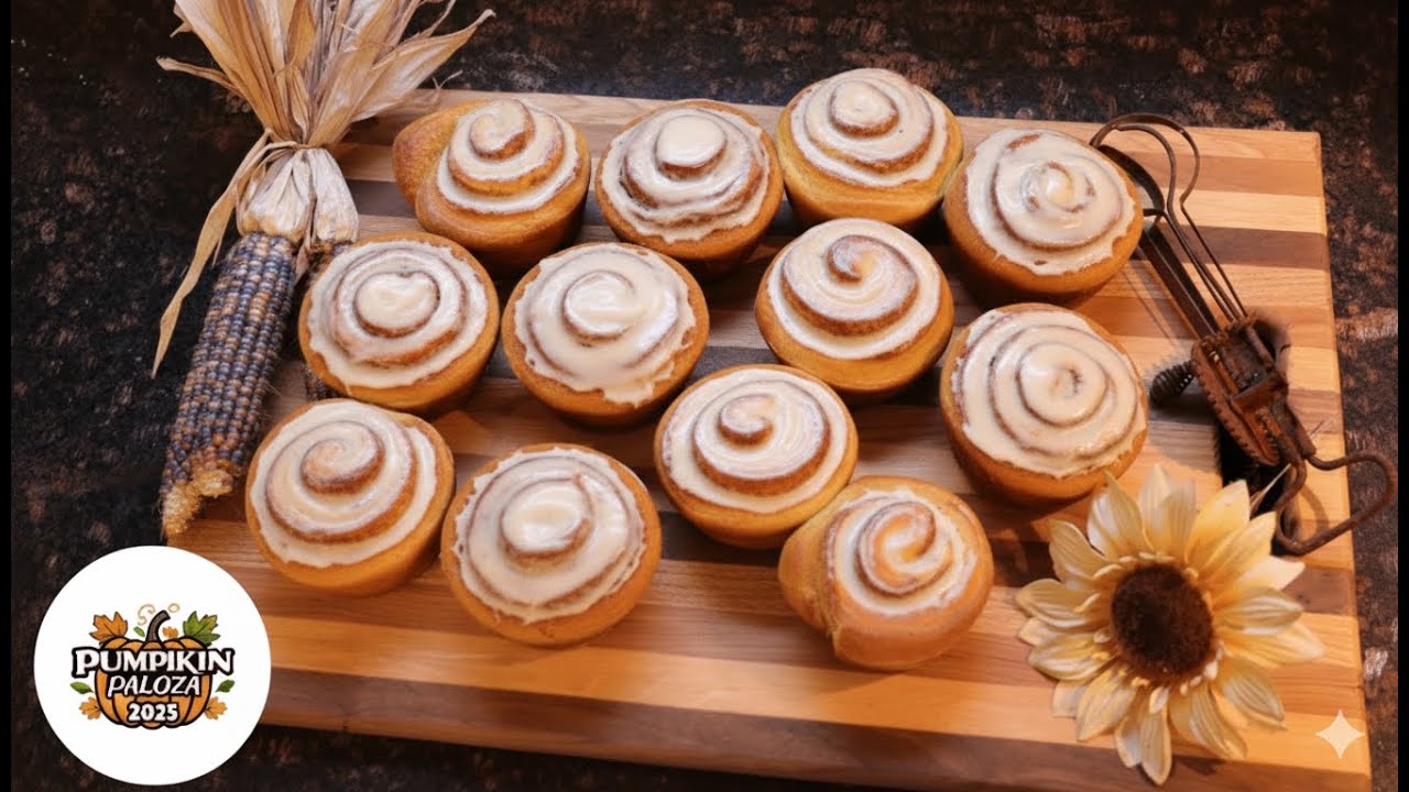 Fall in Love with Pumpkin Spice Cinnamon Rolls Topped with Maple Bliss