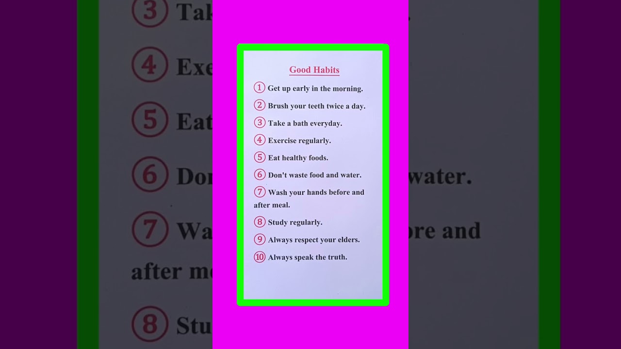 10 Good Habits/Good Habits For Students/Good Habits to Change Your Life/10 Lines On Good Habits