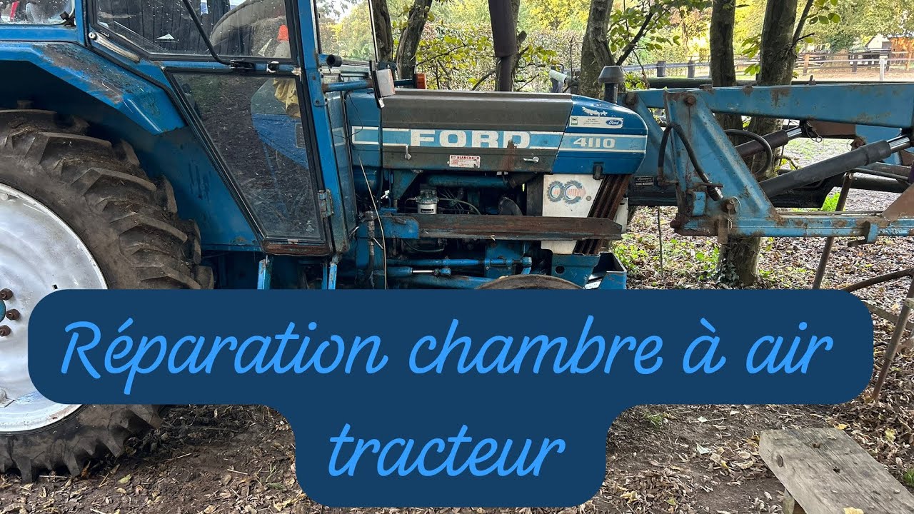 Réparation chambre à air roue de tracteur