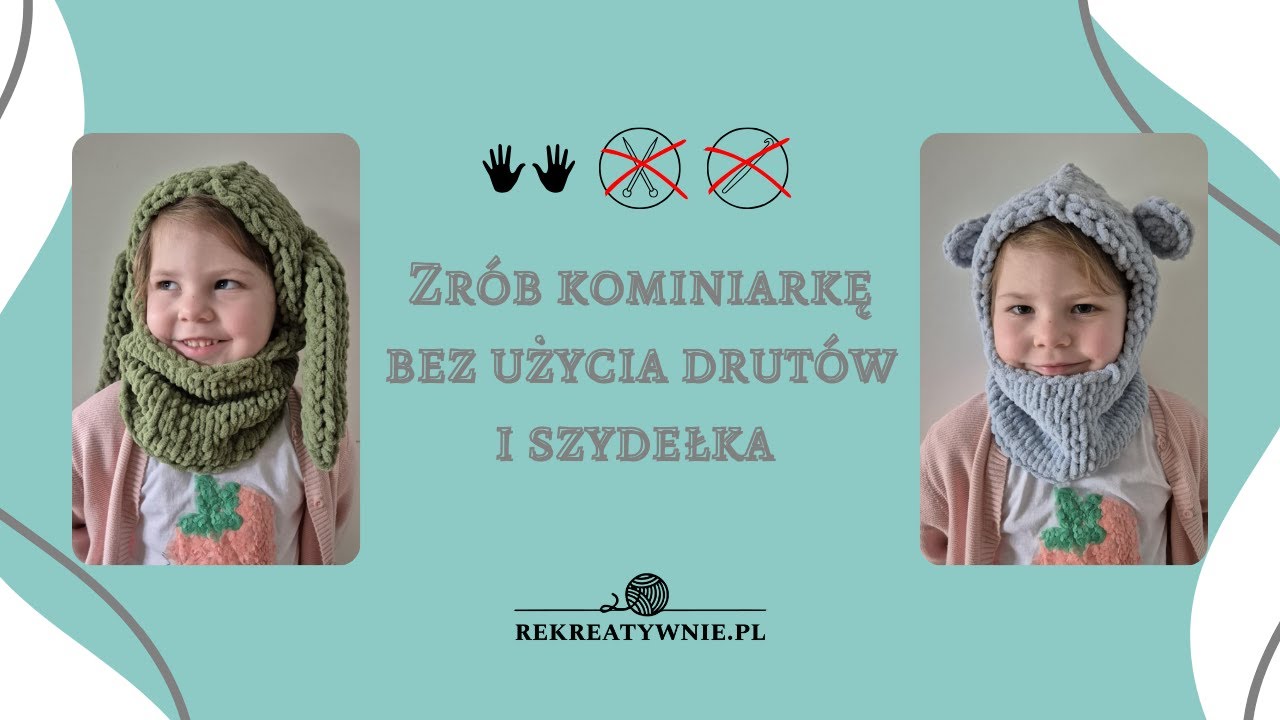 Tutorial na kominiarkę DIY zaplataną palcami z Alize Puffy Fine  | rekreatywnie.pl