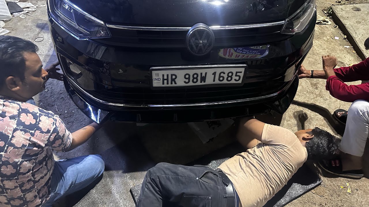 vw virtus 2025: Finally installing front splitter in my Virtus | Virtus modification | Vw virtus