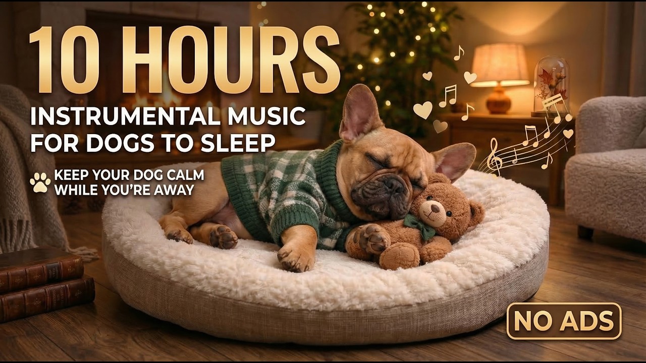 10 Hours of instrumental music for dogs to sleep 🐶 Keep Your Dog Calm While You're Away 💤💖 No Ads