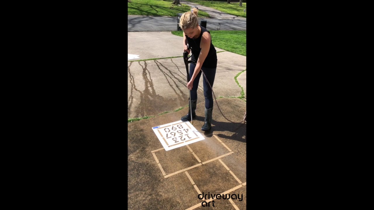 Hopscotch Stencil How-To Video | Driveway Art