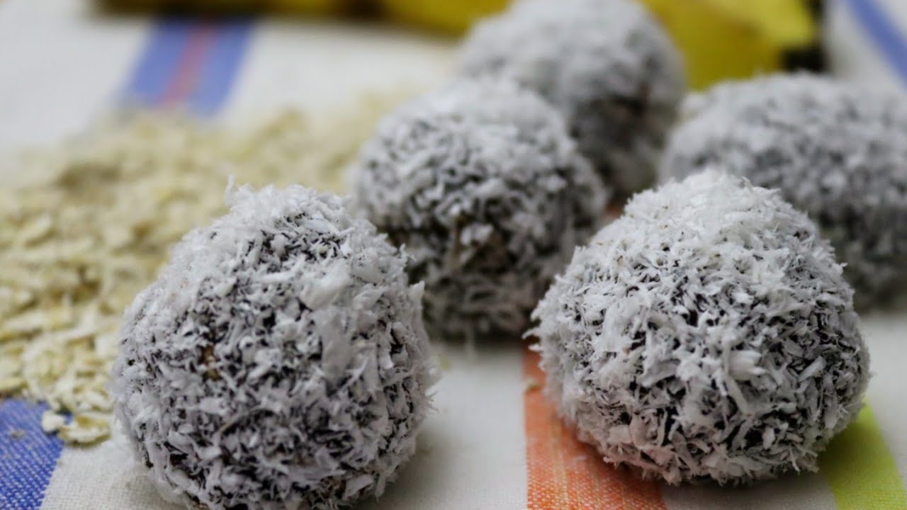 Banana Oat Balls Healthy Breakfast/Desert Recipe🍌🍌 بحبتين موز وشوية شوفان عملنا أطيب حلو صحي وسريع