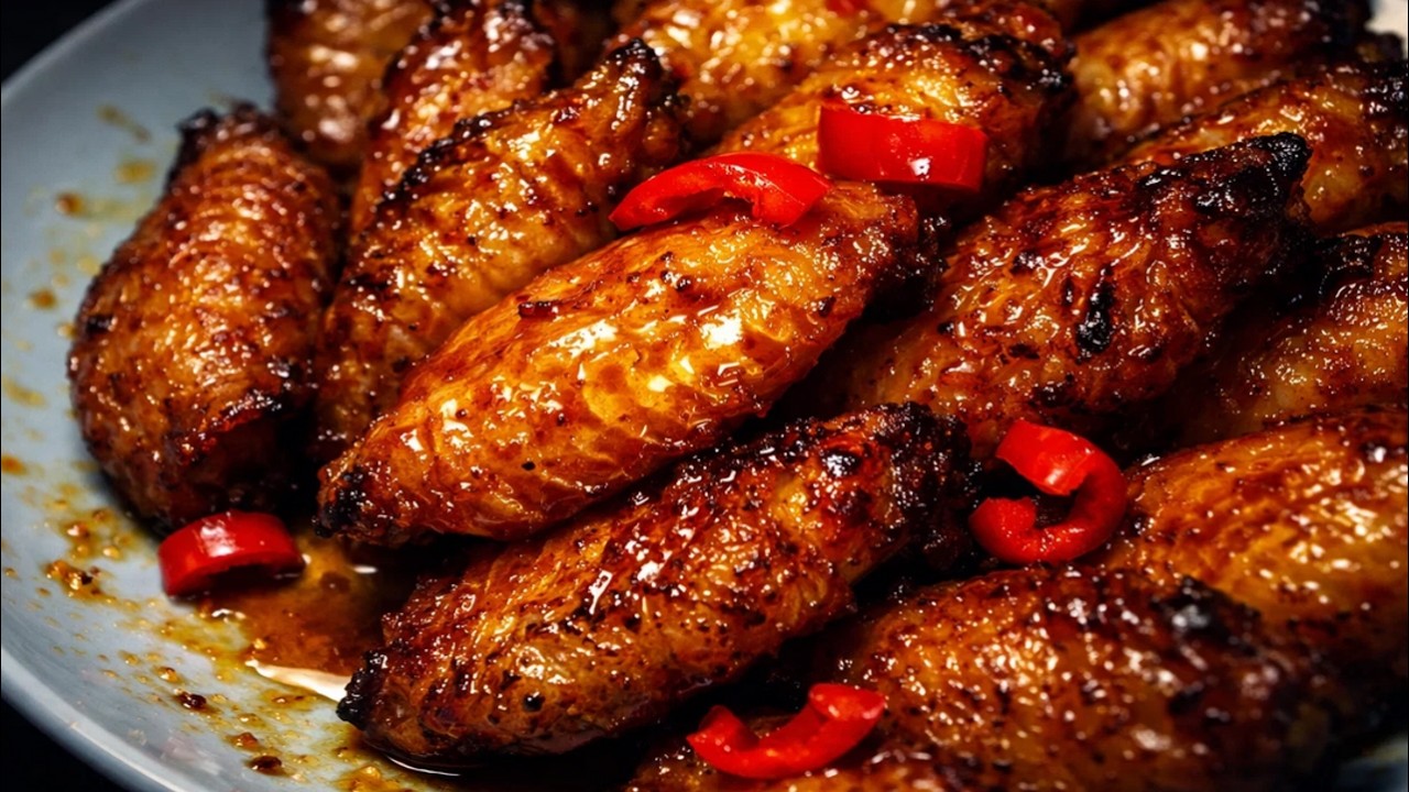 Crispy Spicy Honey Chicken Wings in Air Fryer | Easy Chicken Wings Recipe