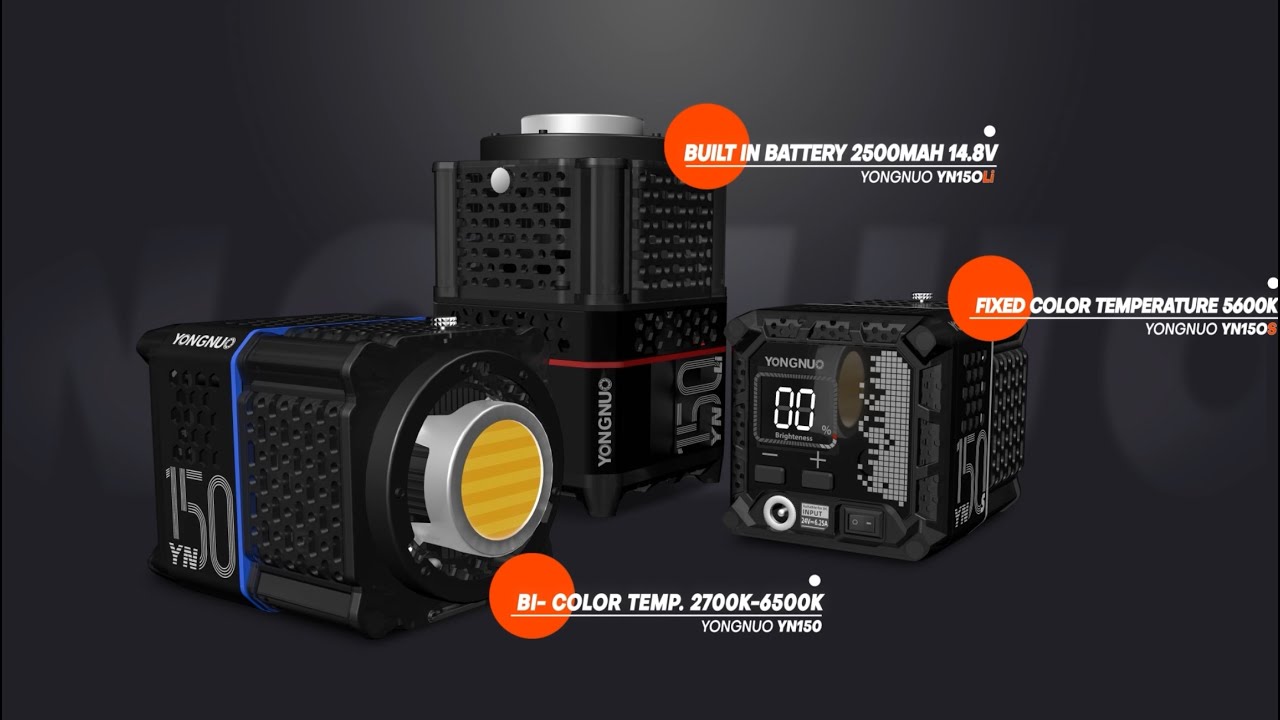 YN150 Series|150W Handheld Video Lights with Bi-Color/Single Color/Built-in Lithium Battery Versions