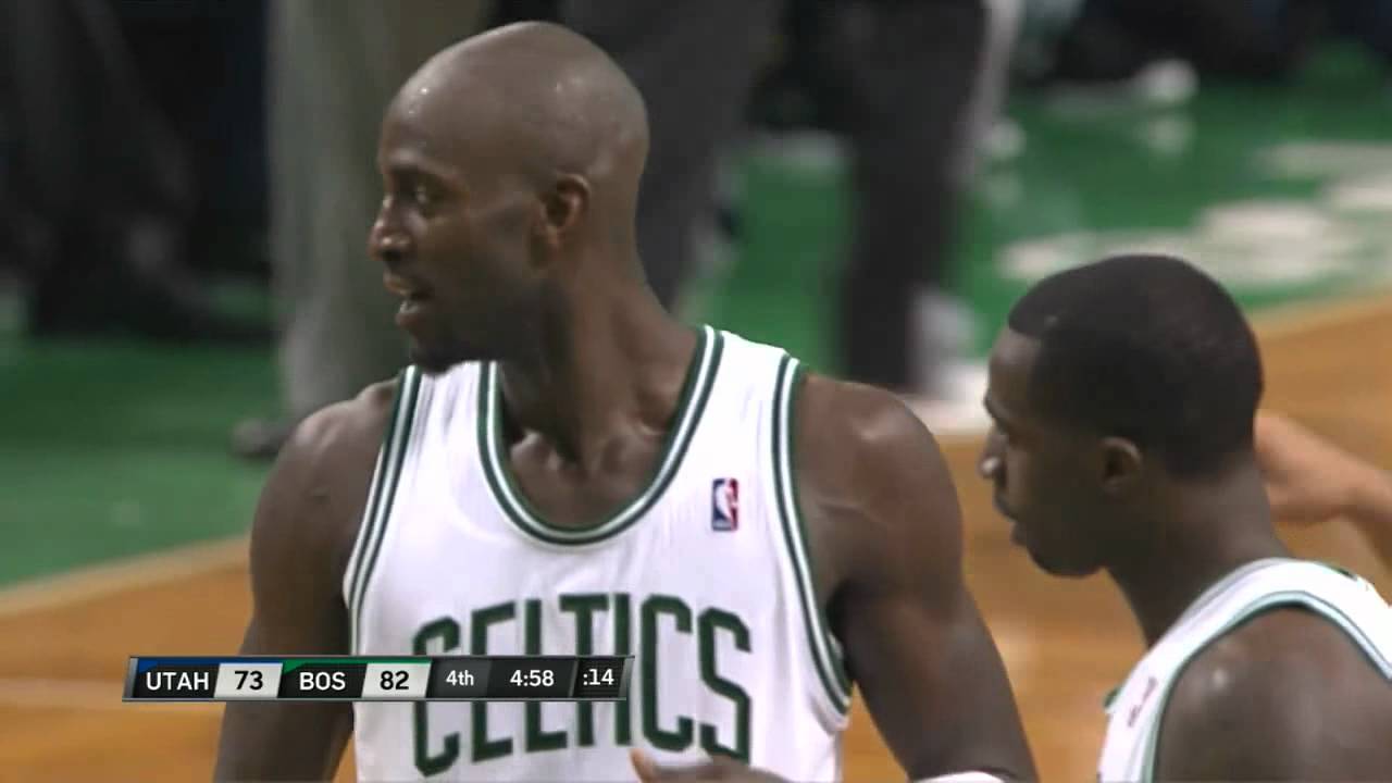 Kevin Garnett's Antics vs Al Jefferson & Jazz 3-28-12
