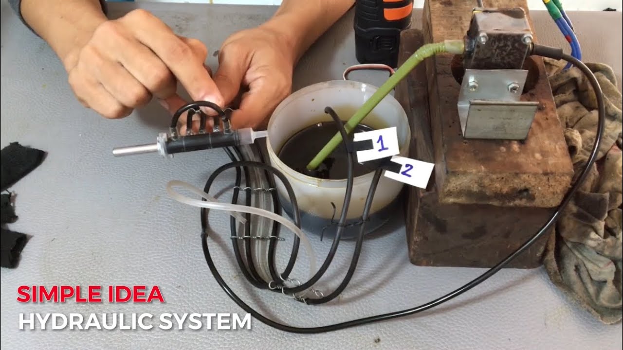 SIMPLE IDEA HYDRAULIC CYLINDER VALVE SYSTEM! RC HANDMADE PROJECT TEST IT'S WORKING