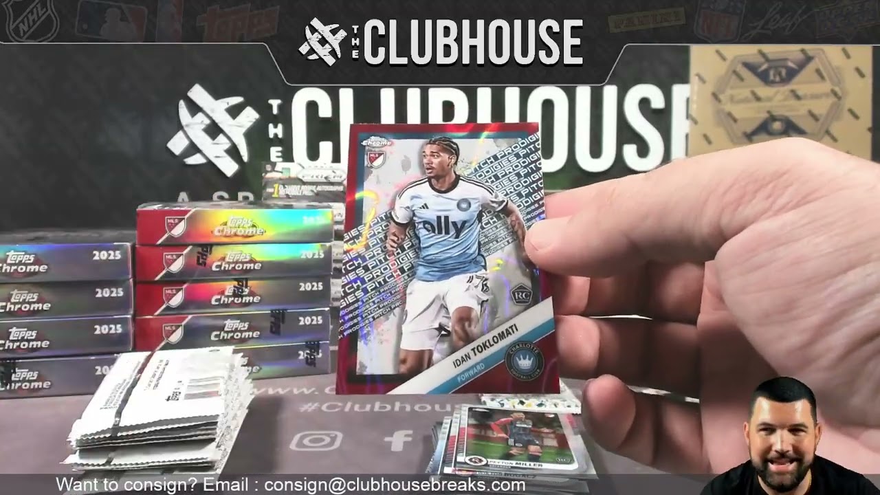Коллекционная карточка Topps Chrome MLS Soccer 2026, серийный номер, стиль, номер в групповом роз...