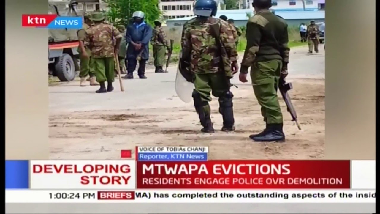BREAKING NEWS: At least 4 people injured, MCA arrested as police man eviction exercise in Mtwapa