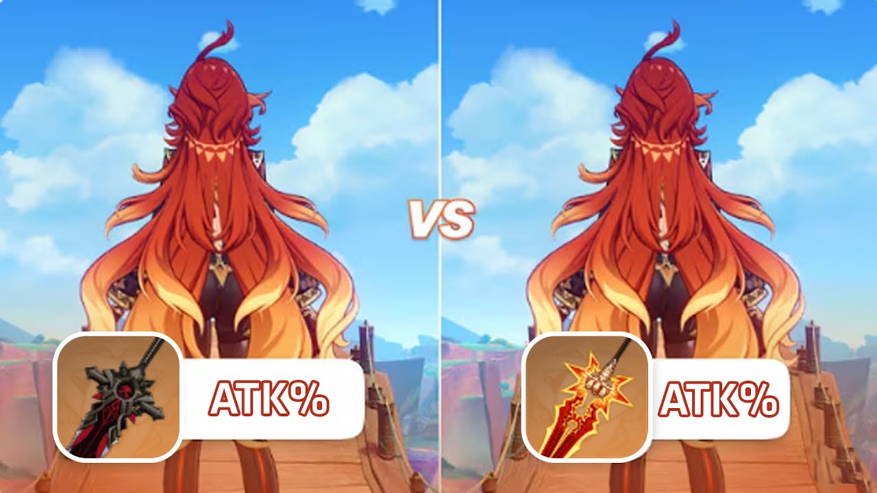Mavuika Signature Weapons vs Wolf's Gravestone [ATK% Sands] Melt Team | Which Is Better??
