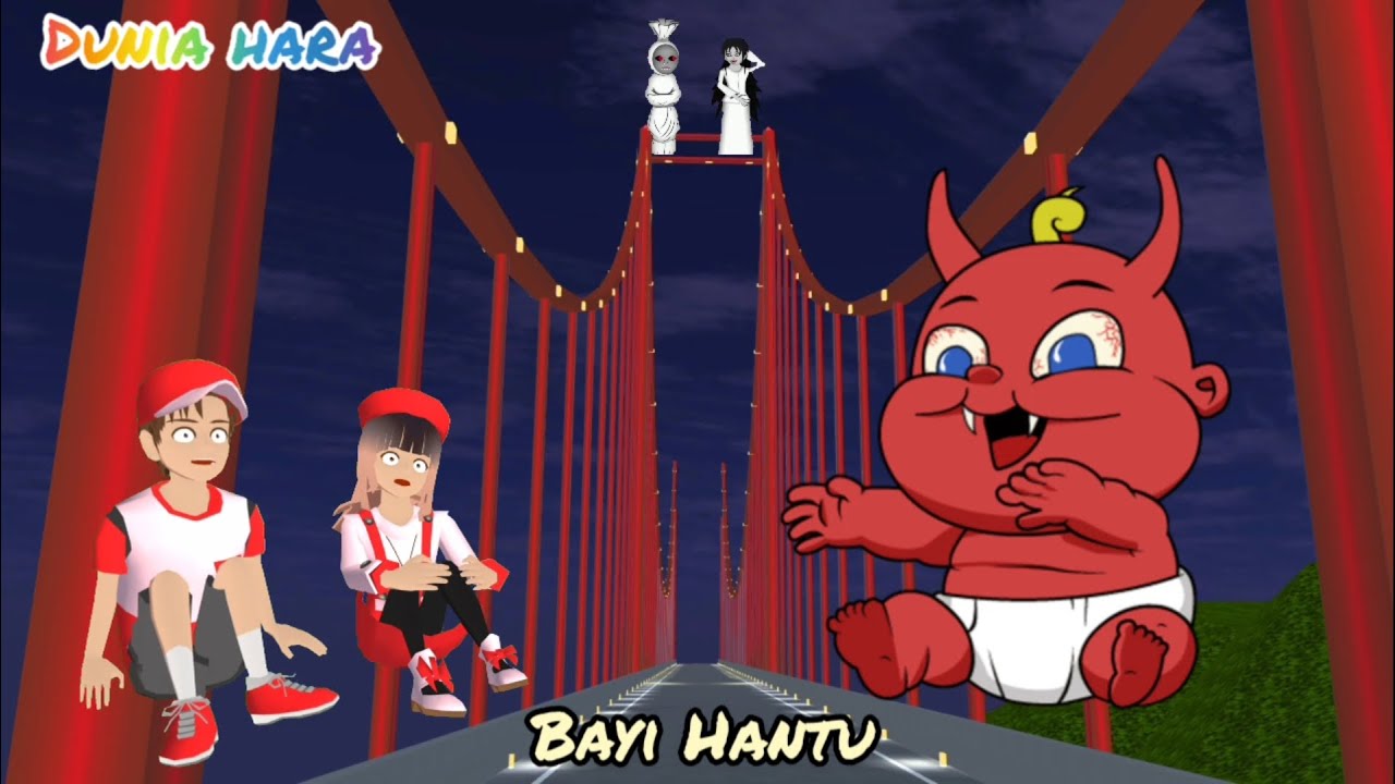 Yuta Terjebak di Jembatan Bayi Hantu Raksasa 😱, 24 Jam Makan Main Warna Merah | Sakura School Horor