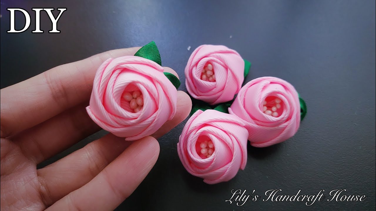 DIY ribbon flower /手作髮飾/Mk/Flor de fita