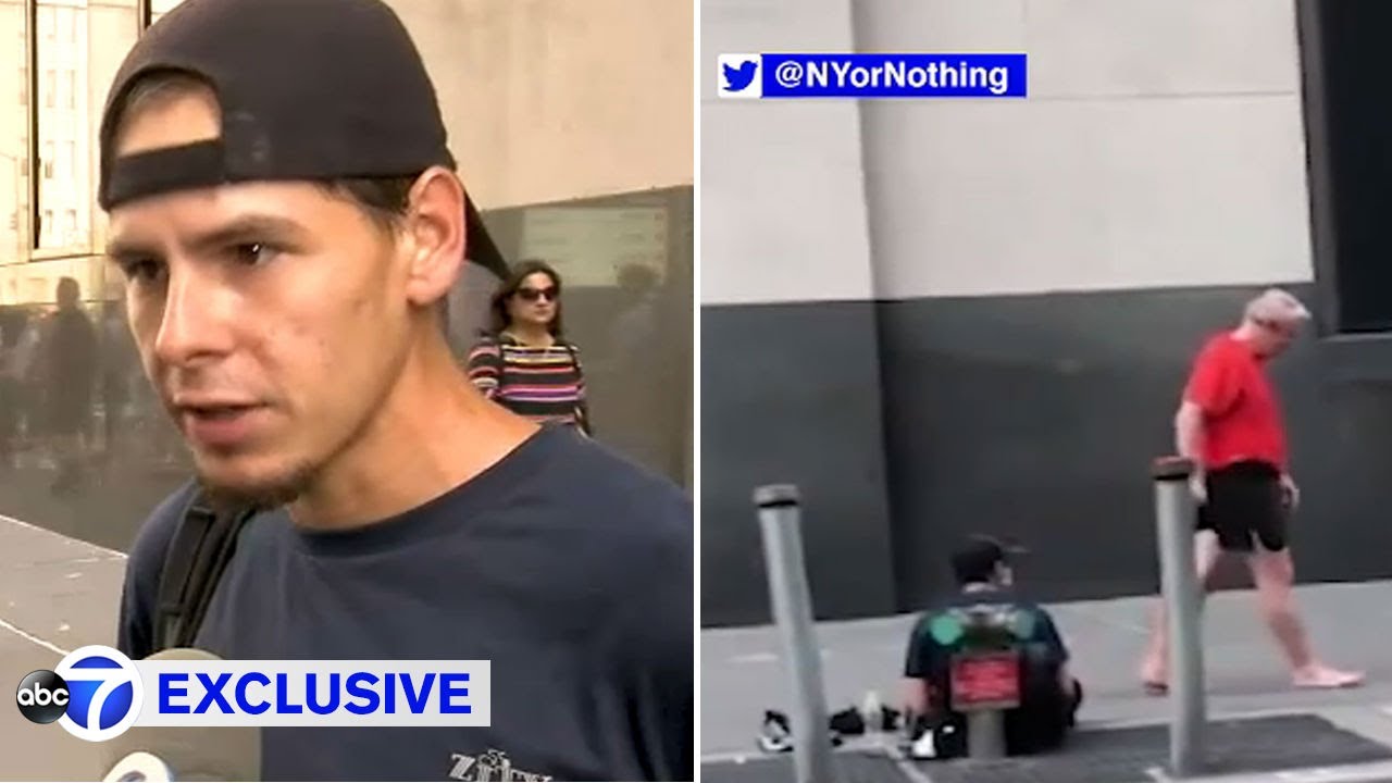 Jogger gives homeless man shoes off his feet